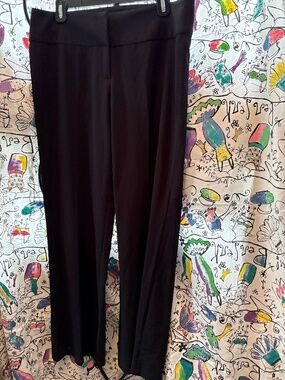 Zinc retro low rise flat front wide leg dress pant